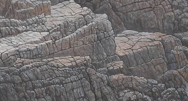 梁震明 海湧奔騰（局部）