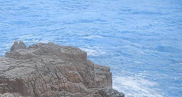 梁震明 海湧奔騰（局部）