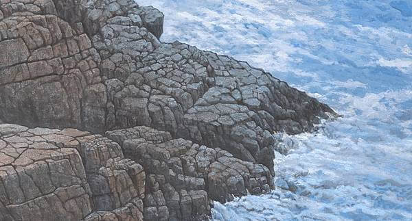 梁震明 海湧奔騰（局部）