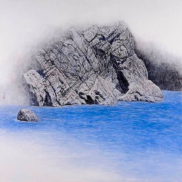 梁震明 奇石乾坤之九 90x90cm 銀潛紙 紙本設色 2019 梁震明 奇石乾坤之九 90x90cm 銀潛紙 紙本設色 2019