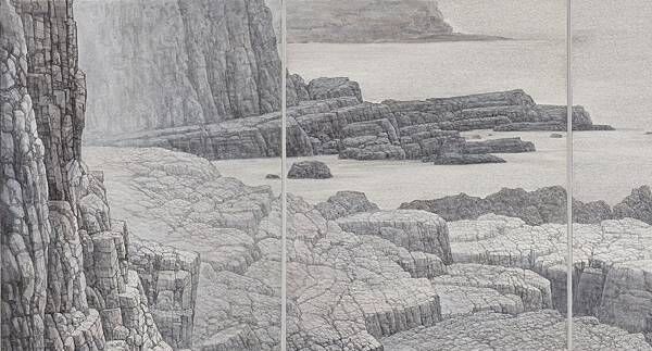 梁震明 岩之成理（局部）